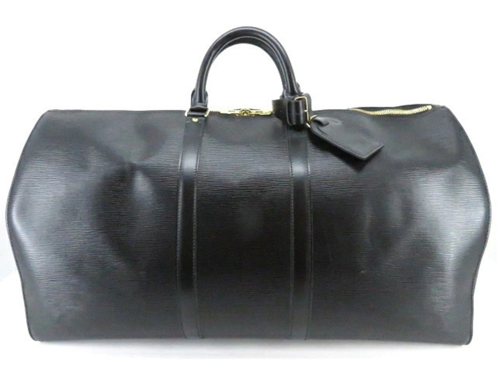 LOUIS VUITTON Bag Keepall Boston Epi Noir Black